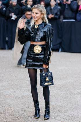 PFW - Celebs At Schiaparelli Caro Daur arrives to Schiaparelli fashion show during the Haute Couture Fall Winter 2025 - 2026 Fashion Week on January 27, 2025 in Paris, France. Photo by Marco Piovanotto ABACAPRESS.COM Paris France  Copyright: xPiovanottoxMarco ABACAx