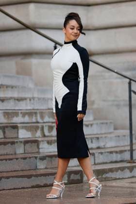 PFW - Celebs At Schiaparelli Léna Mahfouf arrives to Schiaparelli fashion show during the Haute Couture Fall Winter 2025 - 2026 Fashion Week on January 27, 2025 in Paris, France. Photo by Marco Piovanotto ABACAPRESS.COM Paris France  Copyright: xPiovanottoxMarco ABACAx