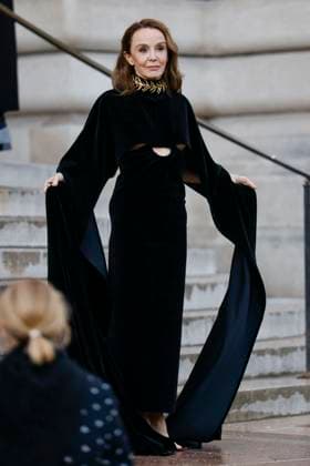 PFW - Celebs At Schiaparelli Philippine Leroy-Beaulieu arrives to Schiaparelli fashion show during the Haute Couture Fall Winter 2025 - 2026 Fashion Week on January 27, 2025 in Paris, France. Photo by Marco Piovanotto ABACAPRESS.COM Paris France  Copyright: xPiovanottoxMarco ABACAx