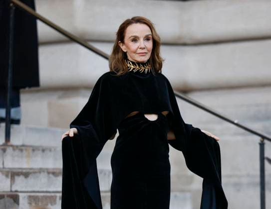 PFW - Celebs At Schiaparelli Philippine Leroy-Beaulieu arrives to Schiaparelli fashion show during the Haute Couture Fall Winter 2025 - 2026 Fashion Week on January 27, 2025 in Paris, France. Photo by Marco Piovanotto ABACAPRESS.COM Paris France  Copyright: xPiovanottoxMarco ABACAx