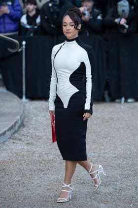 PFW Schiaparelli Arrivals Lena Mahfouf attending the Schiaparelli Haute Couture Spring-Summer 2025 show as part of Paris Fashion Week in Paris, France on January 27, 2025. Photo by Aurore Marechal ABACAPRESS.COM Paris France  Copyright: xMarechalxAurore ABACAx
