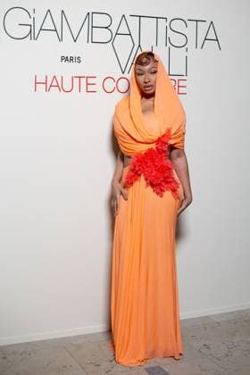 PFW - Giambattista Valli Haute Couture - Photocall NB Megan Thee Stallion attends the Giambattista Valli Haute Couture Spring-Summer 2025 show as part of Paris Fashion Week on January 27, 2025 in Paris, France. Photo by Nasser Berzane ABACAPRESS.COM Paris France  Copyright: xBerzanexNasser ABACAx