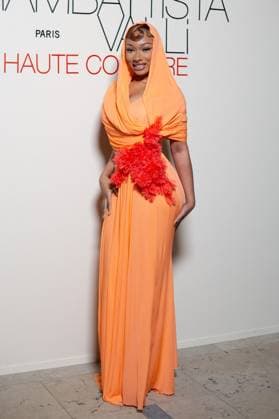 PFW - Giambattista Valli Haute Couture - Photocall NB Megan Thee Stallion attends the Giambattista Valli Haute Couture Spring-Summer 2025 show as part of Paris Fashion Week on January 27, 2025 in Paris, France. Photo by Nasser Berzane ABACAPRESS.COM Paris France  Copyright: xBerzanexNasser ABACAx