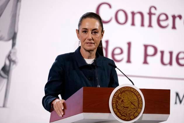 MexicoÃ¢â‚¬â ¢s President Claudia Sheinbaum Pardo speaking during a briefing conference at National Palace. on January 27, 2025 in Mexico City, Mexico. Mexico City Mexico - ZUMAe321 20250127_zia_e321_016 Copyright: xLuisxBarronx