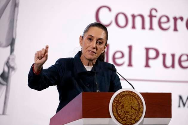 MexicoÃ¢â‚¬â ¢s President Claudia Sheinbaum Pardo speaking during a briefing conference at National Palace. on January 27, 2025 in Mexico City, Mexico. Mexico City Mexico - ZUMAe321 20250127_zia_e321_017 Copyright: xLuisxBarronx