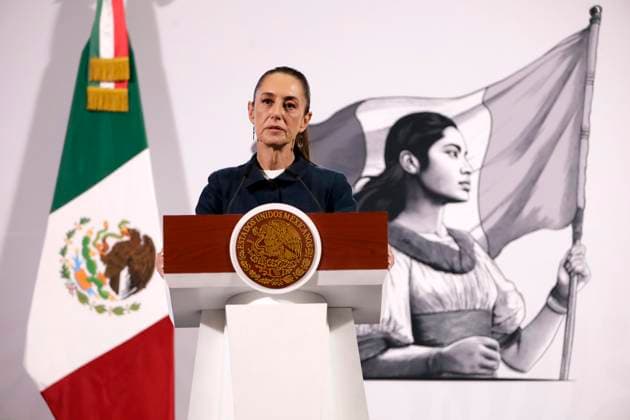 MexicoÃ¢â‚¬â ¢s President Claudia Sheinbaum Pardo speaking during a briefing conference at National Palace. on January 27, 2025 in Mexico City, Mexico. Mexico City Mexico - ZUMAe321 20250127_zia_e321_023 Copyright: xLuisxBarronx
