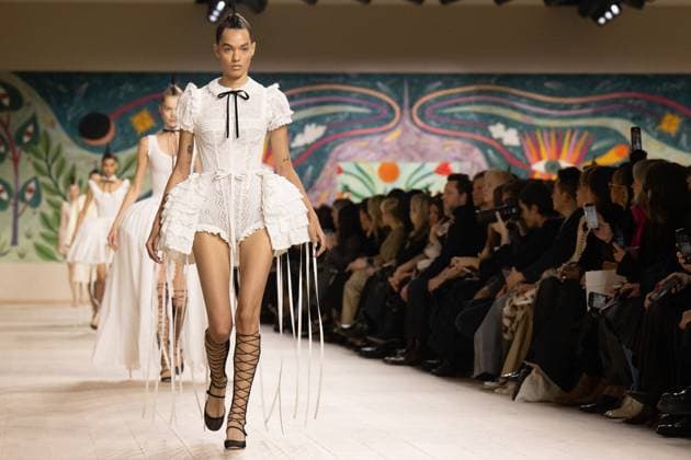 PFW - Christian Dior Runway A model walks the runway during the Christian Dior show during Paris Fashion Week Haute Couture Spring-Summer 2025 on January 27, 2025 in Paris, France. Photo by ABACAPRESS.COM Paris France  Copyright: xABACAx