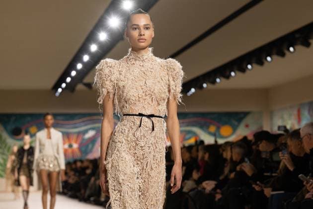 PFW - Christian Dior Runway A model walks the runway during the Christian Dior show during Paris Fashion Week Haute Couture Spring-Summer 2025 on January 27, 2025 in Paris, France. Photo by ABACAPRESS.COM Paris France  Copyright: xABACAx