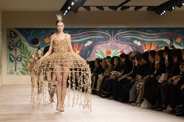 PFW - Christian Dior Runway A model walks the runway during the Christian Dior show during Paris Fashion Week Haute Couture Spring-Summer 2025 on January 27, 2025 in Paris, France. Photo by ABACAPRESS.COM Paris France  Copyright: xABACAx