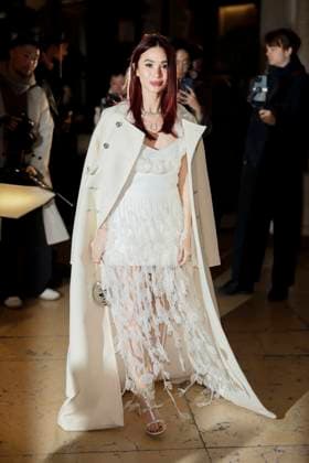 PFW - Gianbattista Arrivals Heart Evangelista arrives to Gianbattista Valli fashion show during the Haute Couture Fall Winter 2025 - 2026 Fashion Week on January 27, 2025 in Paris, France. Photo by Marco Piovanotto ABACAPRESS.COM Paris France  Copyright: xPiovanottoxMarco ABACAx