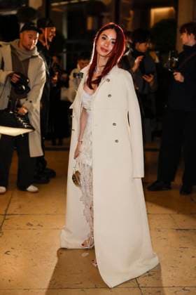 PFW - Gianbattista Arrivals Heart Evangelista arrives to Gianbattista Valli fashion show during the Haute Couture Fall Winter 2025 - 2026 Fashion Week on January 27, 2025 in Paris, France. Photo by Marco Piovanotto ABACAPRESS.COM Paris France  Copyright: xPiovanottoxMarco ABACAx