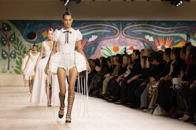 PFW - Christian Dior Runway A model walks the runway during the Christian Dior show during Paris Fashion Week Haute Couture Spring-Summer 2025 on January 27, 2025 in Paris, France. Photo by Laurent Zabulon ABACAPRESS.COM Paris France  Copyright: xZabulonxLaurent ABACAx