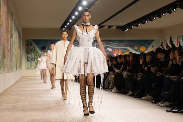 PFW - Christian Dior Runway A model walks the runway during the Christian Dior show during Paris Fashion Week Haute Couture Spring-Summer 2025 on January 27, 2025 in Paris, France. Photo by Laurent Zabulon ABACAPRESS.COM Paris France  Copyright: xZabulonxLaurent ABACAx