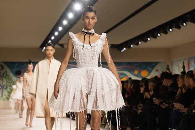 PFW - Christian Dior Runway A model walks the runway during the Christian Dior show during Paris Fashion Week Haute Couture Spring-Summer 2025 on January 27, 2025 in Paris, France. Photo by Laurent Zabulon ABACAPRESS.COM Paris France  Copyright: xZabulonxLaurent ABACAx