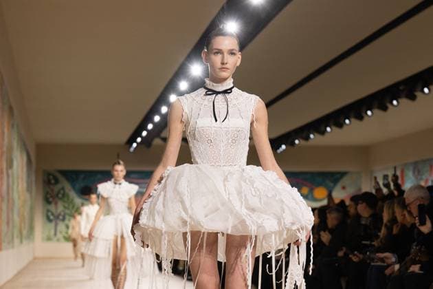 PFW - Christian Dior Runway A model walks the runway during the Christian Dior show during Paris Fashion Week Haute Couture Spring-Summer 2025 on January 27, 2025 in Paris, France. Photo by Laurent Zabulon ABACAPRESS.COM Paris France  Copyright: xZabulonxLaurent ABACAx