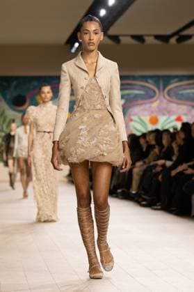 PFW - Christian Dior Runway A model walks the runway during the Christian Dior show during Paris Fashion Week Haute Couture Spring-Summer 2025 on January 27, 2025 in Paris, France. Photo by Laurent Zabulon ABACAPRESS.COM Paris France  Copyright: xZabulonxLaurent ABACAx