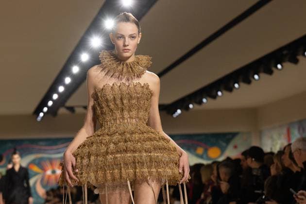 PFW - Christian Dior Runway A model walks the runway during the Christian Dior show during Paris Fashion Week Haute Couture Spring-Summer 2025 on January 27, 2025 in Paris, France. Photo by Laurent Zabulon ABACAPRESS.COM Paris France  Copyright: xZabulonxLaurent ABACAx