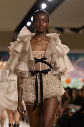 PFW - Christian Dior Runway A model walks the runway during the Christian Dior show during Paris Fashion Week Haute Couture Spring-Summer 2025 on January 27, 2025 in Paris, France. Photo by Laurent Zabulon ABACAPRESS.COM Paris France  Copyright: xZabulonxLaurent ABACAx