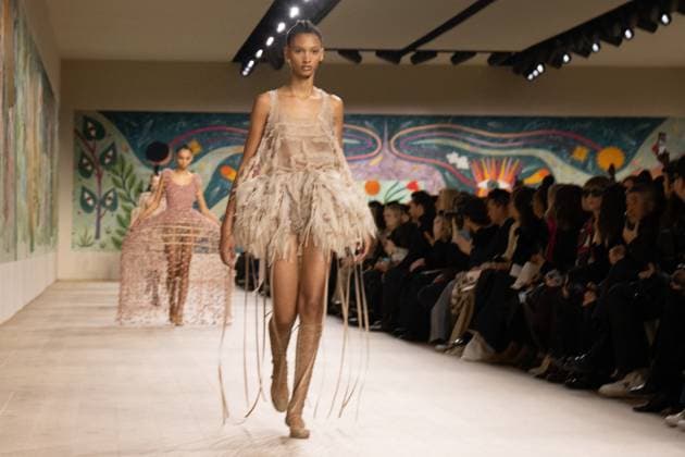 PFW - Christian Dior Runway A model walks the runway during the Christian Dior show during Paris Fashion Week Haute Couture Spring-Summer 2025 on January 27, 2025 in Paris, France. Photo by Laurent Zabulon ABACAPRESS.COM Paris France  Copyright: xZabulonxLaurent ABACAx
