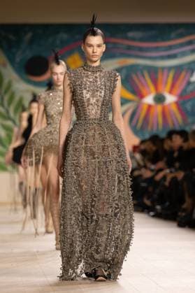 PFW - Christian Dior Runway A model walks the runway during the Christian Dior show during Paris Fashion Week Haute Couture Spring-Summer 2025 on January 27, 2025 in Paris, France. Photo by Laurent Zabulon ABACAPRESS.COM Paris France  Copyright: xZabulonxLaurent ABACAx