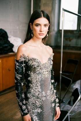 Paris Fashion Week, Georges Hobeika Modenschau Paris Fashion Week HC SS25 Georges Hobeika Alice Ferazzolli 439733 2025 01 27 France  Copyright: xJean-BaptistexSoulliatx xStarfacex STAR_439733_011
