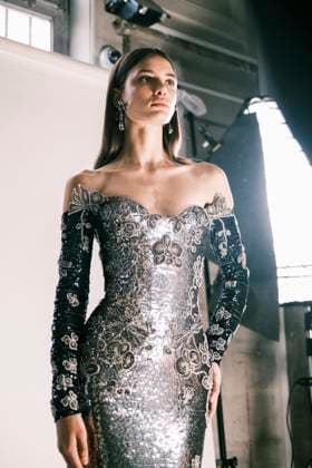 Paris Fashion Week, Georges Hobeika Modenschau Paris Fashion Week HC SS25 Georges Hobeika Alice Ferazzolli 439733 2025 01 27 France  Copyright: xJean-BaptistexSoulliatx xStarfacex STAR_439733_012