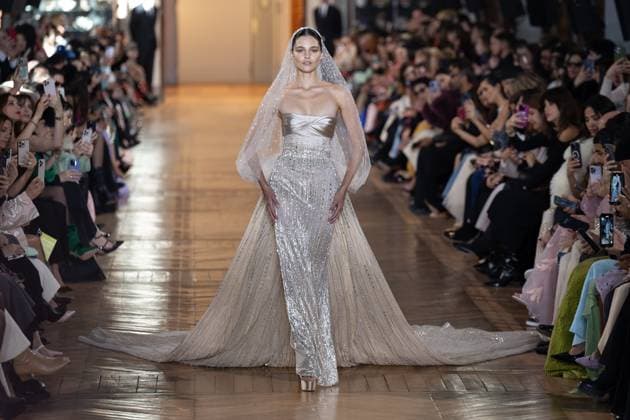 Paris Fashion Week, Georges Hobeika Modenschau Paris Fashion Week Defile Georges Hobeika Defile printemps ete 2025 de Georges Hobeika 439745 2025 01 27 Paris France  Copyright: xSebastienxFremontx xStarfacex STAR_439745_069