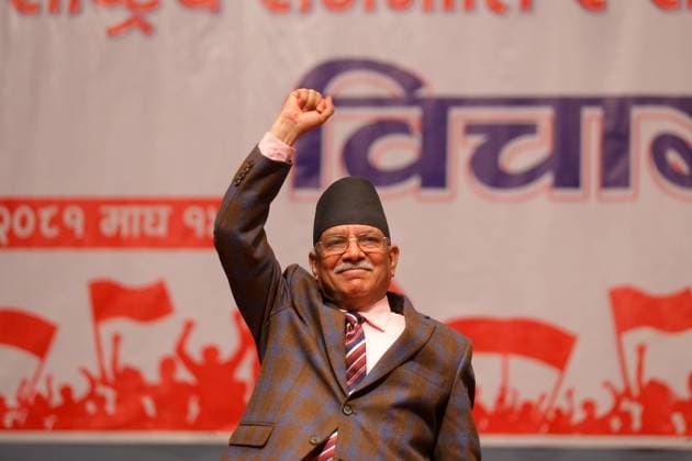 News Themen der Woche KW05 News Bilder des Tages Communist Leaders Of Nepal Former Prime Minister and Chairman of the Communist Party of Nepal, Pushpa Kamal Dahal, also known as Prachanda, raises his fist to greet cadres and supporters during an event in Kathmandu, Nepal, on January 28, 2025. The communist leaders of Nepal now align together, forging an alliance titled Samajwadi Morcha, which includes four political parties: the Maoist Center, CPN-Unified Socialist, Nepal Samajwadi Party, and Communist Party of Nepal. Kathmandu Bagmati Nepal  Copyright: xSubaasxShresthax originalFilename: shrestha-communis250128_nplRp.jpg