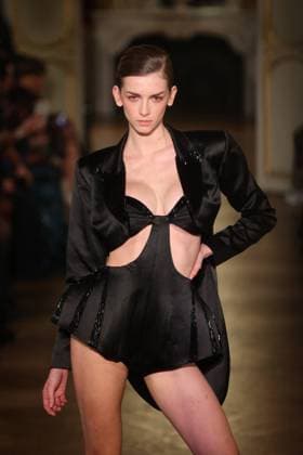 PFW Lena Erziak Runway A Model walks the runway during the Lena Erziak Women s Haute-Couture Spring Summer 2025 show as part of Paris Fashion Week in Paris, France on January 28, 2025. Photo by Jerome Dominé ABACAPRESS.COM  Copyright: xDominexJerome ABACAx