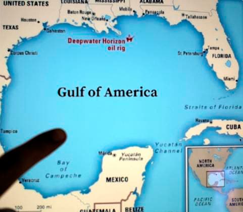 January 28, 2025: Photo Illustration shows Gulf of Mexico Map. The Trump administration s Interior Department said it had officially changed the name of the Gulf of Mexico to the Gulf of America. U.S. President Donald Trump ordered the name changes as part of a flurry of executive actions hours after taking office, making good on a campaign promise. USA - ZUMAs200 20250128_shc_s200_803 Copyright: xShalanxStewartx