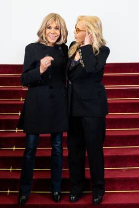PFW - Stephane Rolland HC - Photocall NB Brigitte Macron, Sylvie Vartan attends the Schiaparelli Haute Couture Spring-Summer 2025 show as part of Paris Fashion Week on January 28 2025 in Paris, France. Photo by Nasser Berzane ABACAPRESS.COM Paris France  Copyright: xBerzanexNasser ABACAx