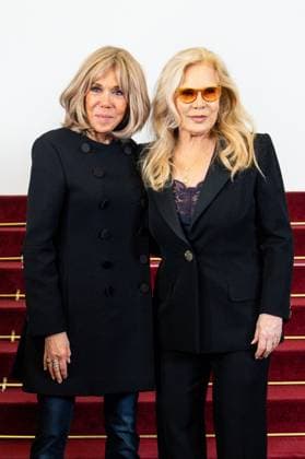 PFW - Stephane Rolland HC - Photocall NB Brigitte Macron, Sylvie Vartan attends the Schiaparelli Haute Couture Spring-Summer 2025 show as part of Paris Fashion Week on January 28 2025 in Paris, France. Photo by Nasser Berzane ABACAPRESS.COM Paris France  Copyright: xBerzanexNasser ABACAx