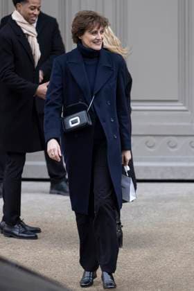 PFW - Chanel Exit Paris, France - January 28: Ines De La Fressange leaves Chanel fashion show during the Haute Couture Fall Winter 2025 - 2026 Fashion Week on January 28, 2025 in Paris, France. Photo by ABACAPRESS.COM Paris France  Copyright: xABACAx