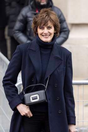PFW - Chanel Exit Paris, France - January 28: Ines De La Fressange leaves Chanel fashion show during the Haute Couture Fall Winter 2025 - 2026 Fashion Week on January 28, 2025 in Paris, France. Photo by ABACAPRESS.COM Paris France  Copyright: xABACAx