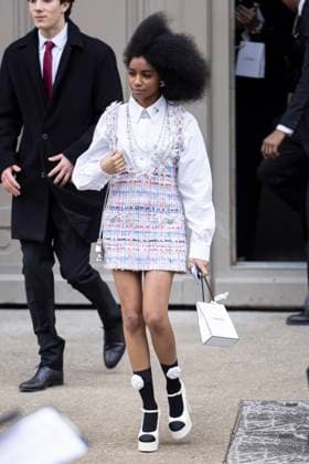 PFW - Chanel Exit Paris, France - January 28: Joyce Cisse leaves Chanel fashion show during the Haute Couture Fall Winter 2025 - 2026 Fashion Week on January 28, 2025 in Paris, France. Photo by ABACAPRESS.COM Paris France  Copyright: xABACAx