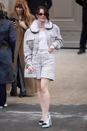 PFW - Chanel Exit Paris, France - January 28: Carlotta Gamba leaves Chanel fashion show during the Haute Couture Fall Winter 2025 - 2026 Fashion Week on January 28, 2025 in Paris, France. Photo by ABACAPRESS.COM Paris France  Copyright: xABACAx