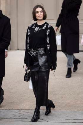 PFW - Chanel Exit Paris, France - January 28: Anamaria Vartolomei leaves Chanel fashion show during the Haute Couture Fall Winter 2025 - 2026 Fashion Week on January 28, 2025 in Paris, France. Photo by ABACAPRESS.COM Paris France  Copyright: xABACAx