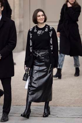 PFW - Chanel Exit Paris, France - January 28: Anamaria Vartolomei leaves Chanel fashion show during the Haute Couture Fall Winter 2025 - 2026 Fashion Week on January 28, 2025 in Paris, France. Photo by ABACAPRESS.COM Paris France  Copyright: xABACAx