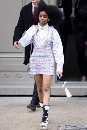 PFW - Chanel Exit Paris, France - January 28: Joyce Cisse leaves Chanel fashion show during the Haute Couture Fall Winter 2025 - 2026 Fashion Week on January 28, 2025 in Paris, France. Photo by Marco Piovanotto ABACAPRESS.COM Paris France  Copyright: xPiovanottoxMarco ABACAx