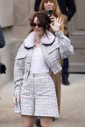 PFW - Chanel Exit Paris, France - January 28: Carlotta Gamba leaves Chanel fashion show during the Haute Couture Fall Winter 2025 - 2026 Fashion Week on January 28, 2025 in Paris, France. Photo by Marco Piovanotto ABACAPRESS.COM Paris France  Copyright: xPiovanottoxMarco ABACAx