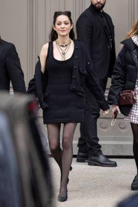 PFW - Chanel Exit Paris, France - January 28: Marion Cotillard leaves Chanel fashion show during the Haute Couture Fall Winter 2025 - 2026 Fashion Week on January 28, 2025 in Paris, France. Photo by Marco Piovanotto ABACAPRESS.COM Paris France  Copyright: xPiovanottoxMarco ABACAx