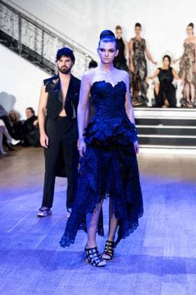 PFW - Franck Sorbier Runway A model presents a creation for Franck Sorbier during the Women s Haute-Couture Spring Summer 2025 Fashion Week, in Paris, France on January 29, 2025. Photo by Alexis Jumeau ABACAPRESS.COM Paris France  Copyright: xJumeauxAlexis ABACAx