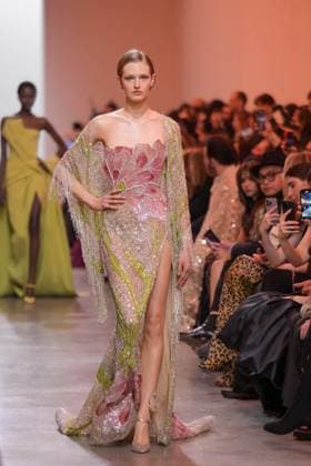 PFW - Elie Saab Runway A model walks the runway during the Elie Saab Haute-Couture Spring Summer 2025 show as part of Paris Fashion Week in Paris, France on January 29, 2025. Photo by Ammar Abd Rabbo ABACAPRESS.COM Paris France  Copyright: xAbdxRabboxAmmar ABACAx