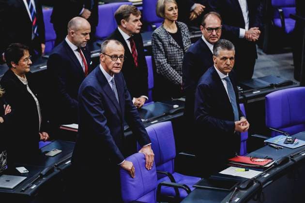 News Themen der Woche KW05 News Bilder des Tages Friedrich Merz, CDU-Parteivorsitzender, aufgenommen im Rahmen der Sitzung des Deutschen Bundestages mit der Regierungserklaerung des Bundeskanzlers zu aktuellen innenpolitischen Themen in Berlin, 29.01.2025. Berlin Deutschland *** Friedrich Merz, CDU party chairman, recorded during the session of the German Bundestag with the Chancellors government statement on current domestic policy issues in Berlin, 29 01 2025 Berlin Germany Copyright: xFlorianxGaertnerx