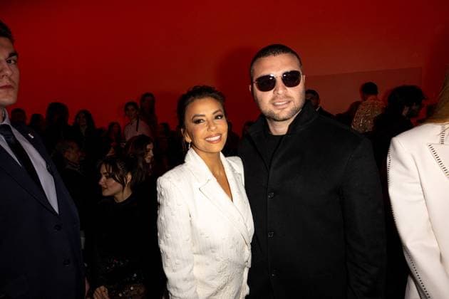 PFW - Elie Saab Front Eva Longoria and Elie Saab Jr attending the Elie Saab Haute Couture Spring-Summer 2025 show as part of Paris Fashion Week on January 29, 2025 in Paris, France. Photo by Ammar Abd Rabbo ABACAPRESS.COM Paris France  Copyright: xAbdxRabboxAmmar ABACAx