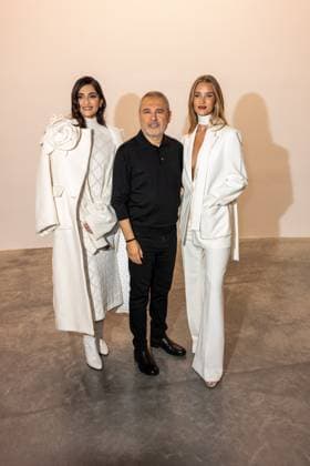 PFW - Elie Saab Front Sonam Kapoor, Elie Saab, Rosie Huntington-Whiteley attending the Elie Saab Haute Couture Spring-Summer 2025 show as part of Paris Fashion Week on January 29, 2025 in Paris, France. Photo by Ammar Abd Rabbo ABACAPRESS.COM Paris France  Copyright: xAbdxRabboxAmmar ABACAx