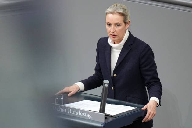 Deutscher Bundestag, 209. Plenarsitzung Regierungserklaerung Dr. Alice Weidel (AfD) bei ihrer Rede nach der Regierungserklaerung des Bundeskanzler bei der 209. Sitzung des Deutschen Bundestag in Berlin, 29.01.2025 Berlin Berlin Deutschland *** German Bundestag, 209 plenary session government declaration Dr Alice Weidel AfD during her speech after the government declaration of the Federal Chancellor at the 209 session of the German Bundestag in Berlin, 29 01 2025 Berlin Berlin Germany