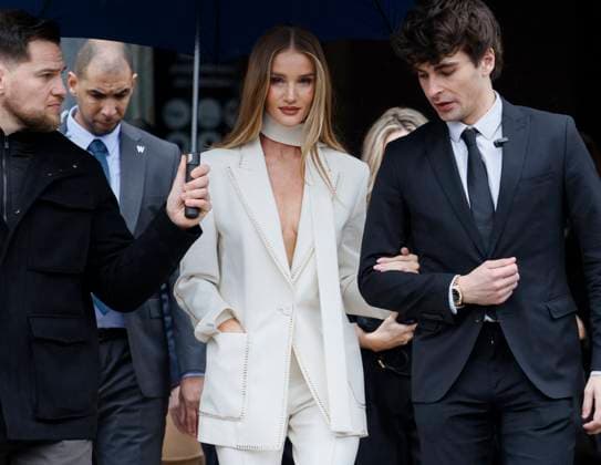PFW - Elie Saab Arrivals Paris, France - January 29: Rosie Huntington arrives to Elie Saab fashion show during the Haute Couture Fall Winter 2025 - 2026 Fashion Week on January 29, 2025 in Paris, France. Photo by ABACAPRESS.COM Paris France  Copyright: xABACAx