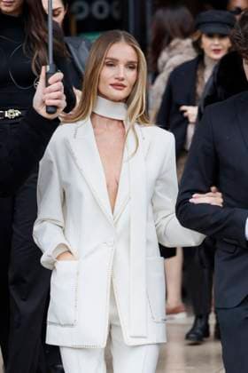PFW - Elie Saab Arrivals Paris, France - January 29: Rosie Huntington arrives to Elie Saab fashion show during the Haute Couture Fall Winter 2025 - 2026 Fashion Week on January 29, 2025 in Paris, France. Photo by ABACAPRESS.COM Paris France  Copyright: xABACAx