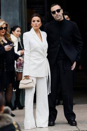 PFW - Elie Saab Arrivals Paris, France - January 29: Eva Longoria, Mohammed Al Turky arrive to Elie Saab fashion show during the Haute Couture Fall Winter 2025 - 2026 Fashion Week on January 29, 2025 in Paris, France. Photo by Marco Piovanotto ABACAPRESS.COM PAris France  Copyright: xPiovanottoxMarco ABACAx